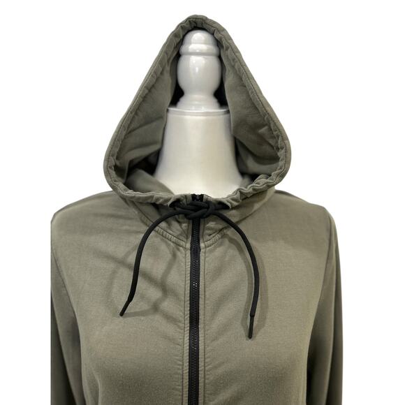 Threads 4 Thought Green Black Trim Modal Spandex Zip Front Hoodie - Picture 2 of 7